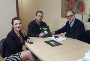 Emiliana Avila, Luciano Dias, secretário adjunto de Saúde de Camaquã, e Renato Minozzo
